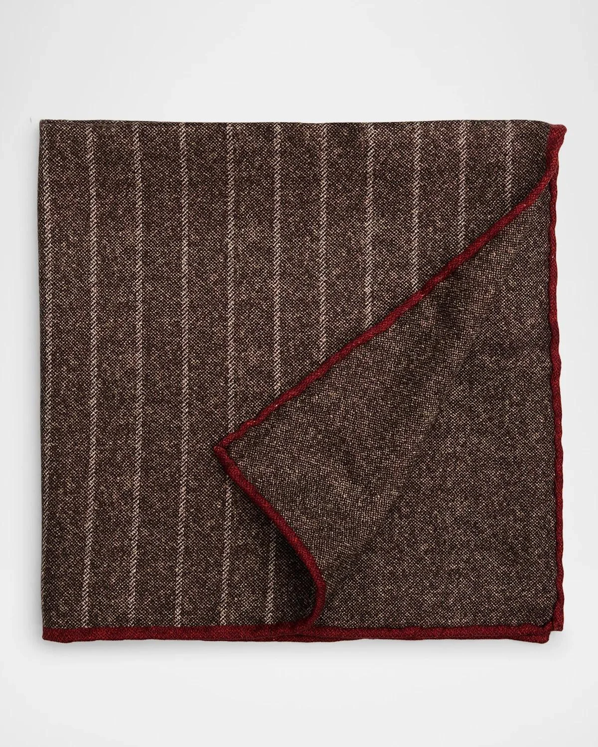 Men's Fine Stripe Double-Face Silk Pocket Square - 1