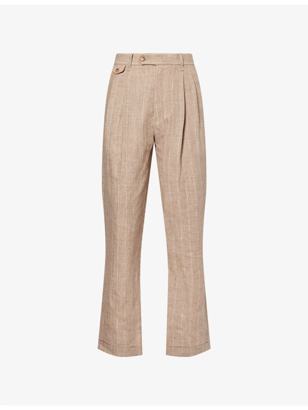 Jacob Pleated Linen Trousers - 1
