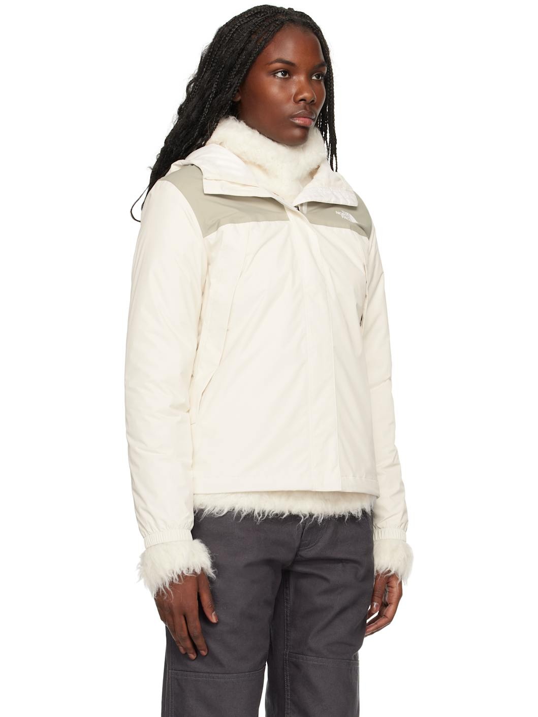 The North Face Off white Khaki Antora Rain Jacket REVERSIBLE