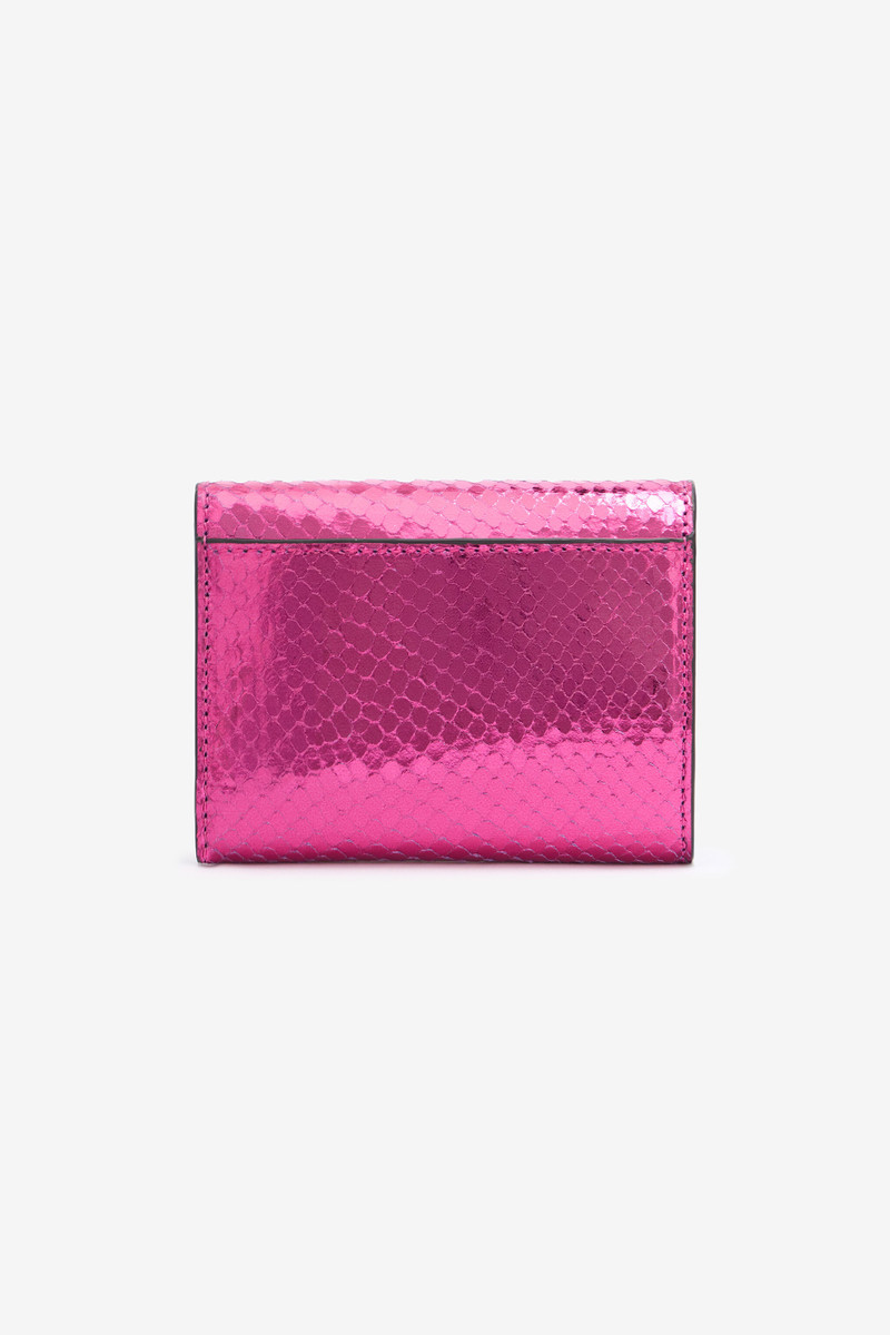 Roberto Cavalli Snake Scale-Effect Metallic Wallet outlook