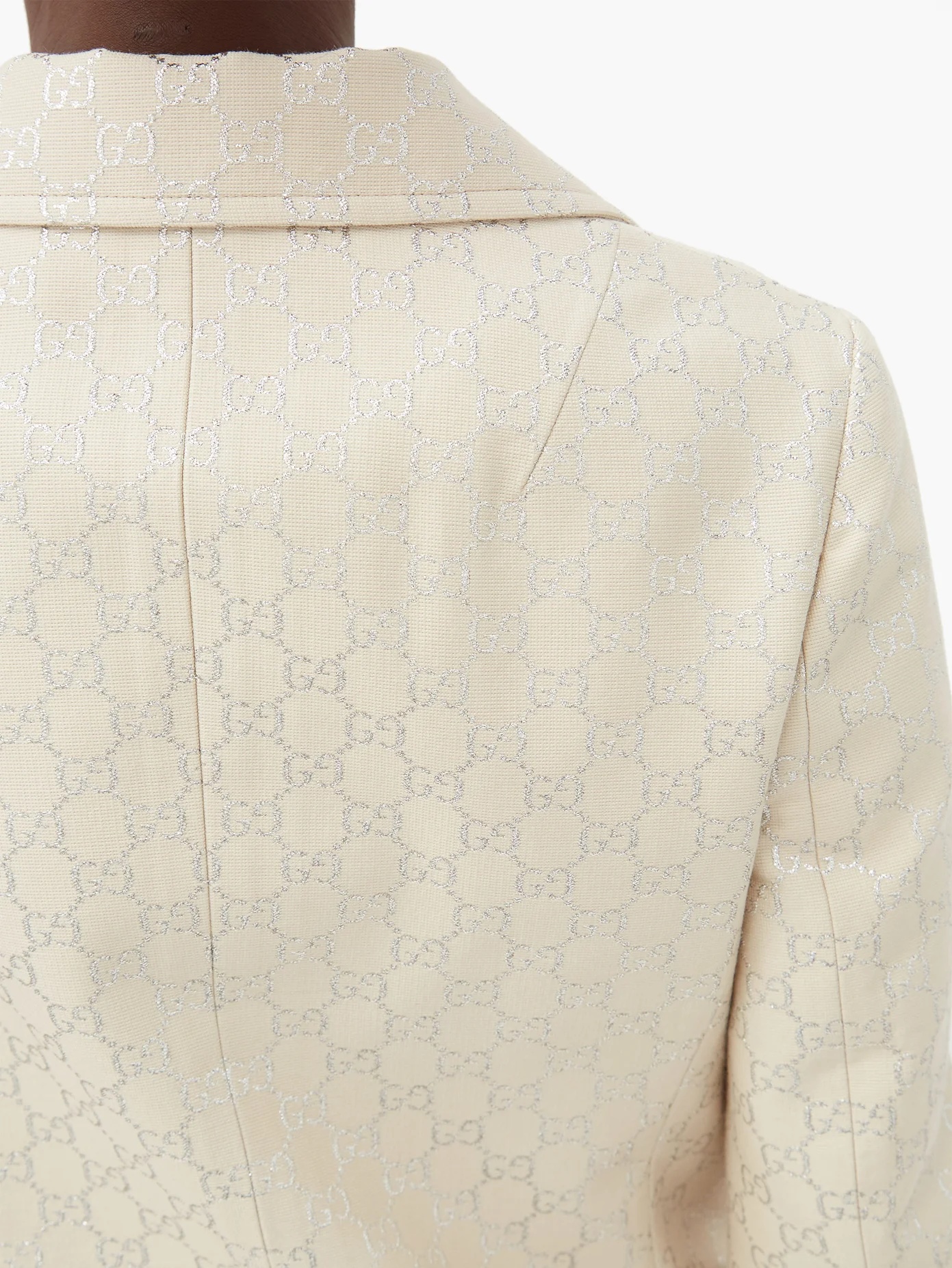 GG lurex-jacquard cropped wool-blend jacket - 4