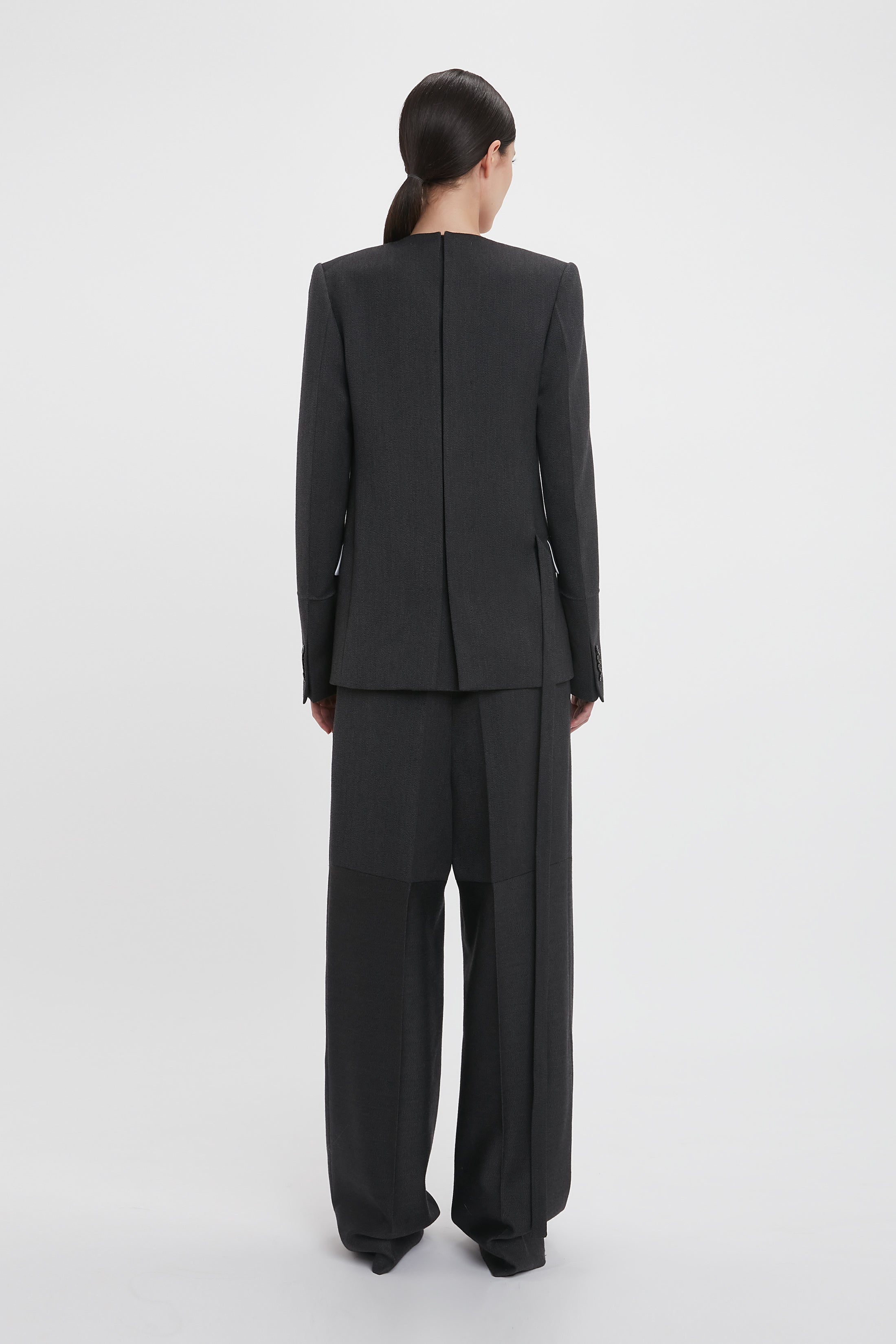 ジャケット ViCTORiA BECKHAM 'Shrunken Collarless Open-Back' blazer Victoria Beckham Open-back blazer with shrunken collarless