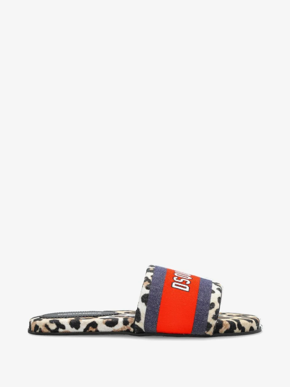 leopard-print logo-patch sandals - 1