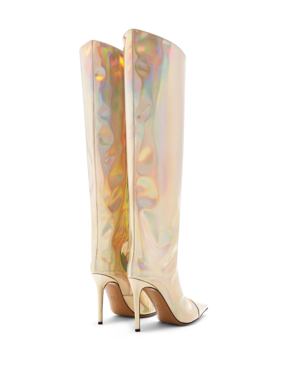 100mm holographic knee-high boots - 3
