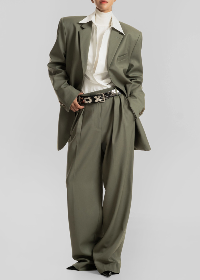 Trosa Straight Trousers - Pale Olive 7