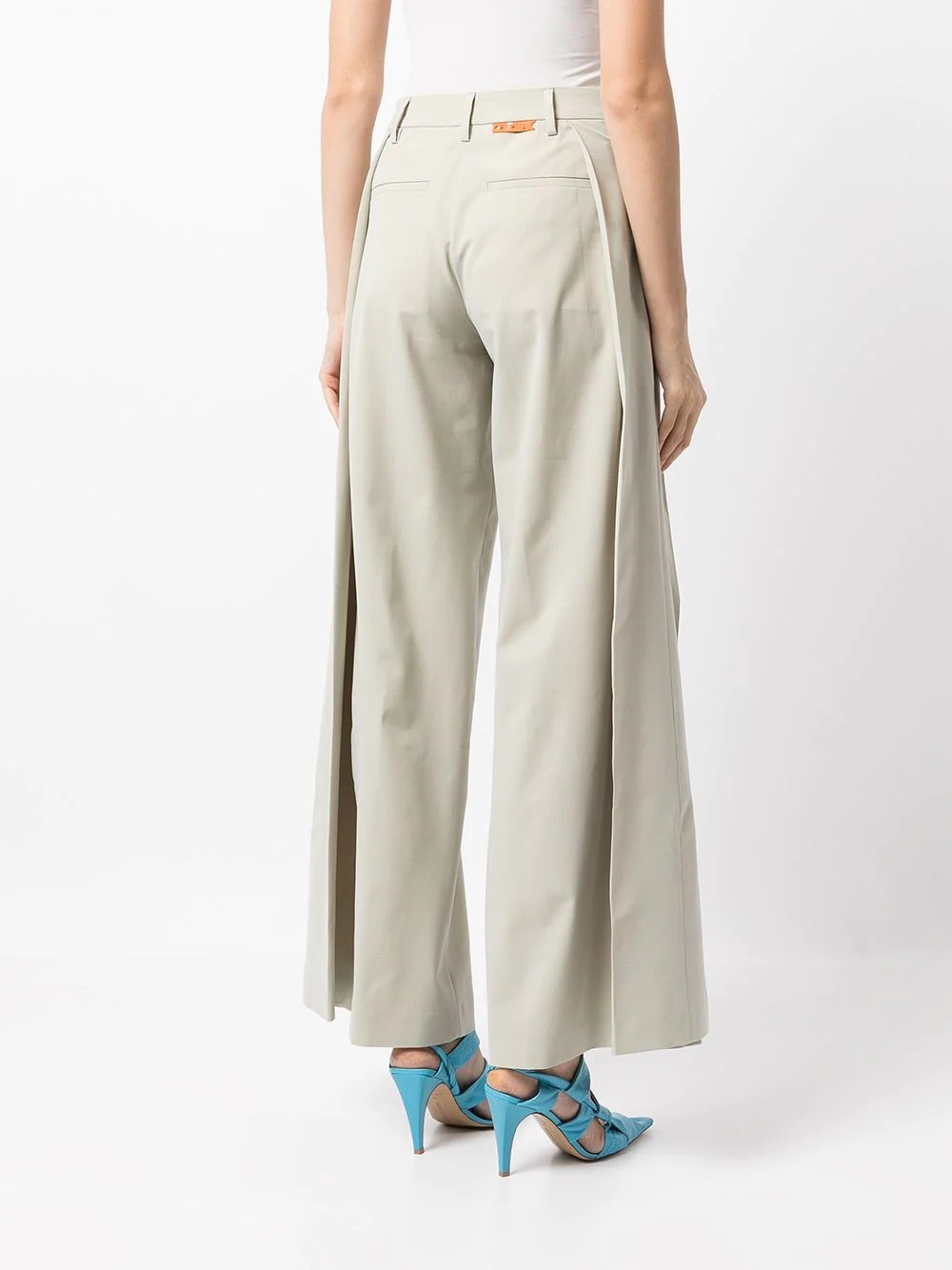 side-pleat panelled trousers - 4
