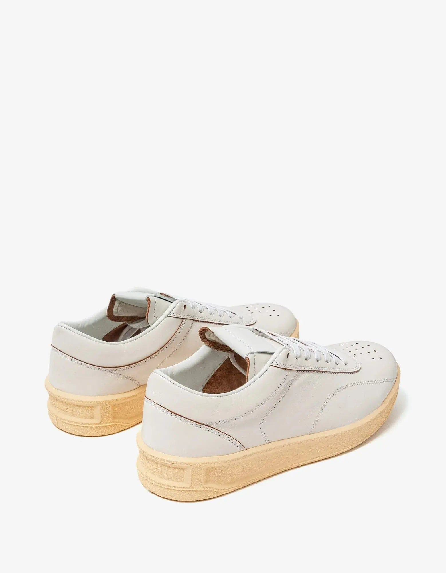 Jil Sander White Ecru Leather Trainers - 6