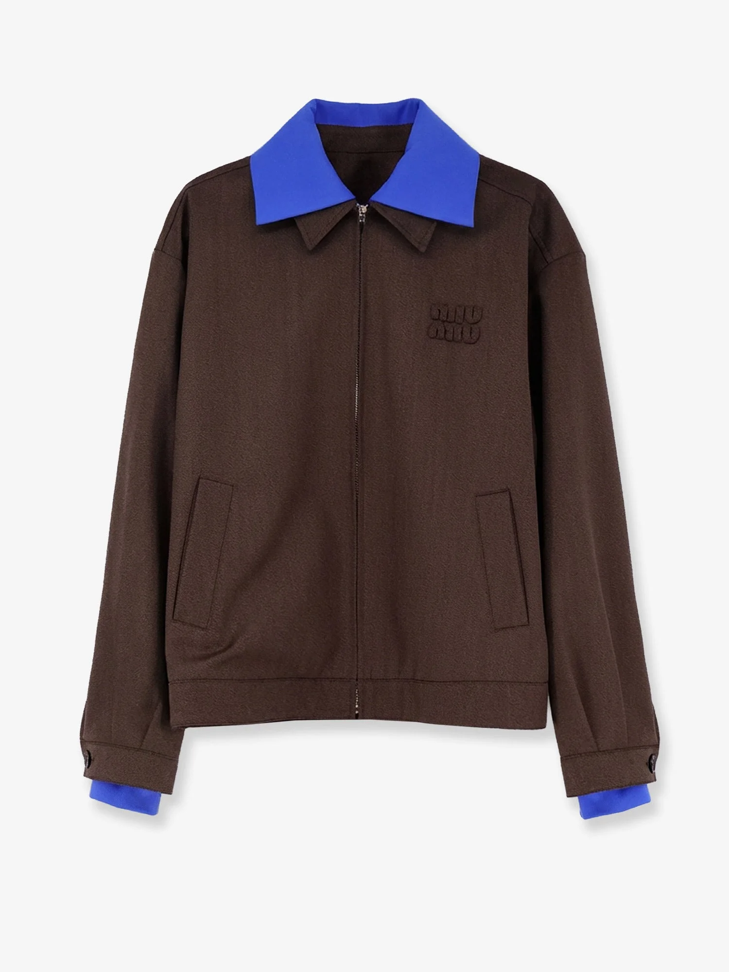 Miu Miu Virgin Wool Jacket With Logo Detail - 1