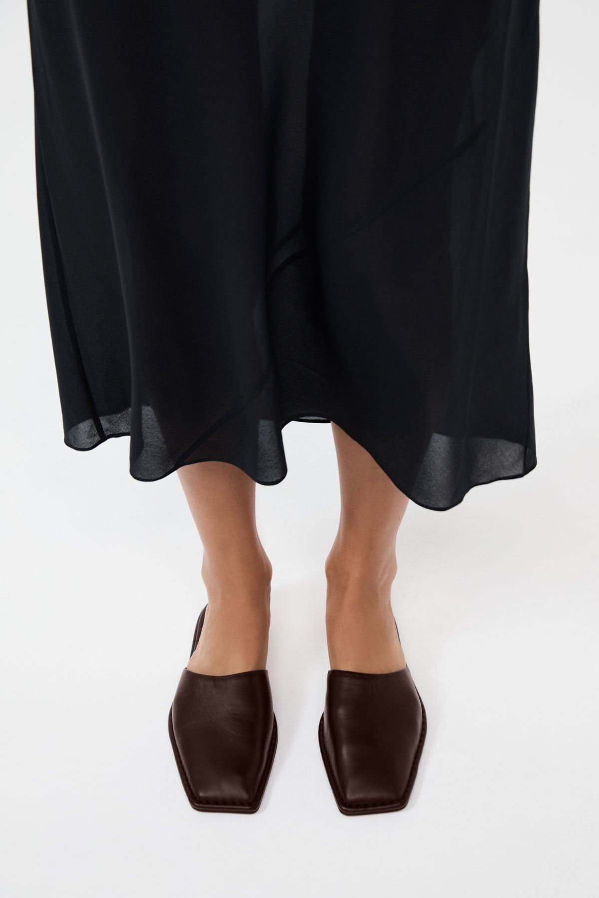 Soft Square Toe Flat - Chocolate - 2