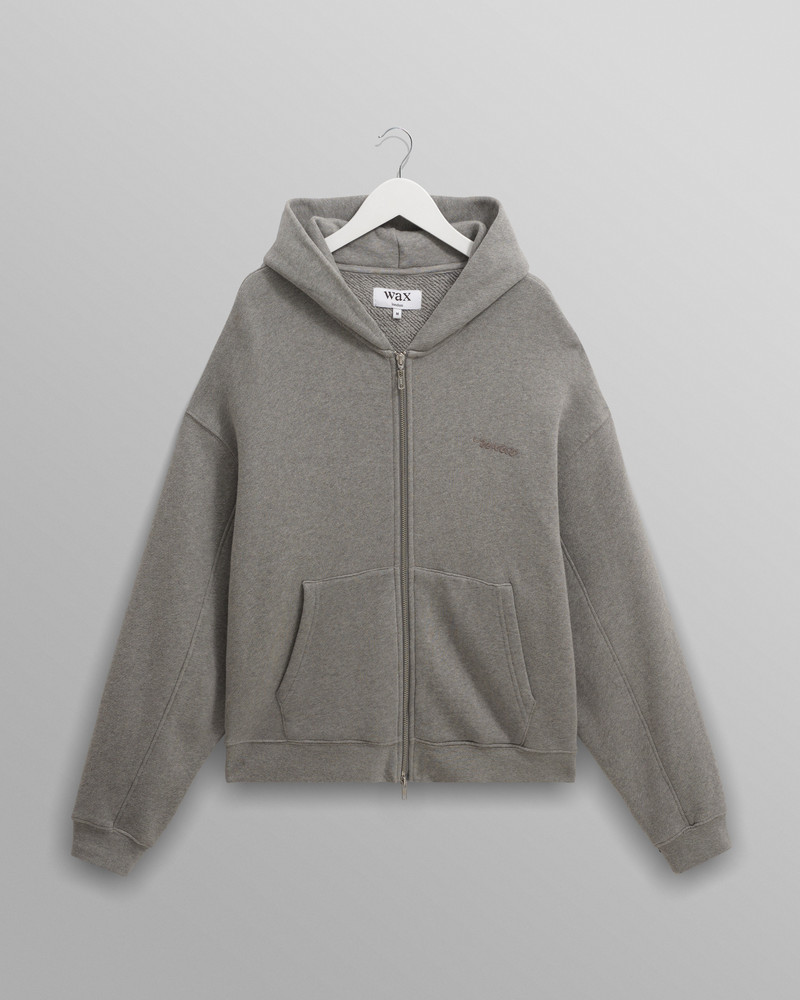 Harris - Grey Embroidered Logo Loopback Cotton Hoodie 1