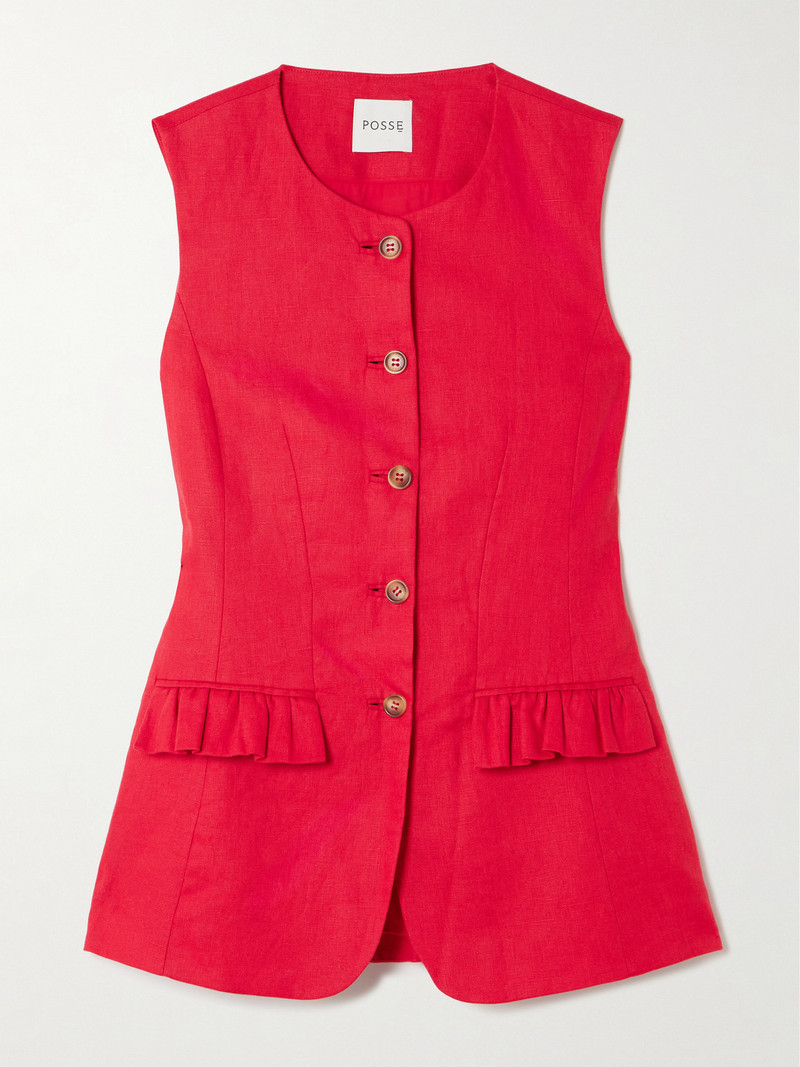 Matilda Ruffled Linen Vest - 1