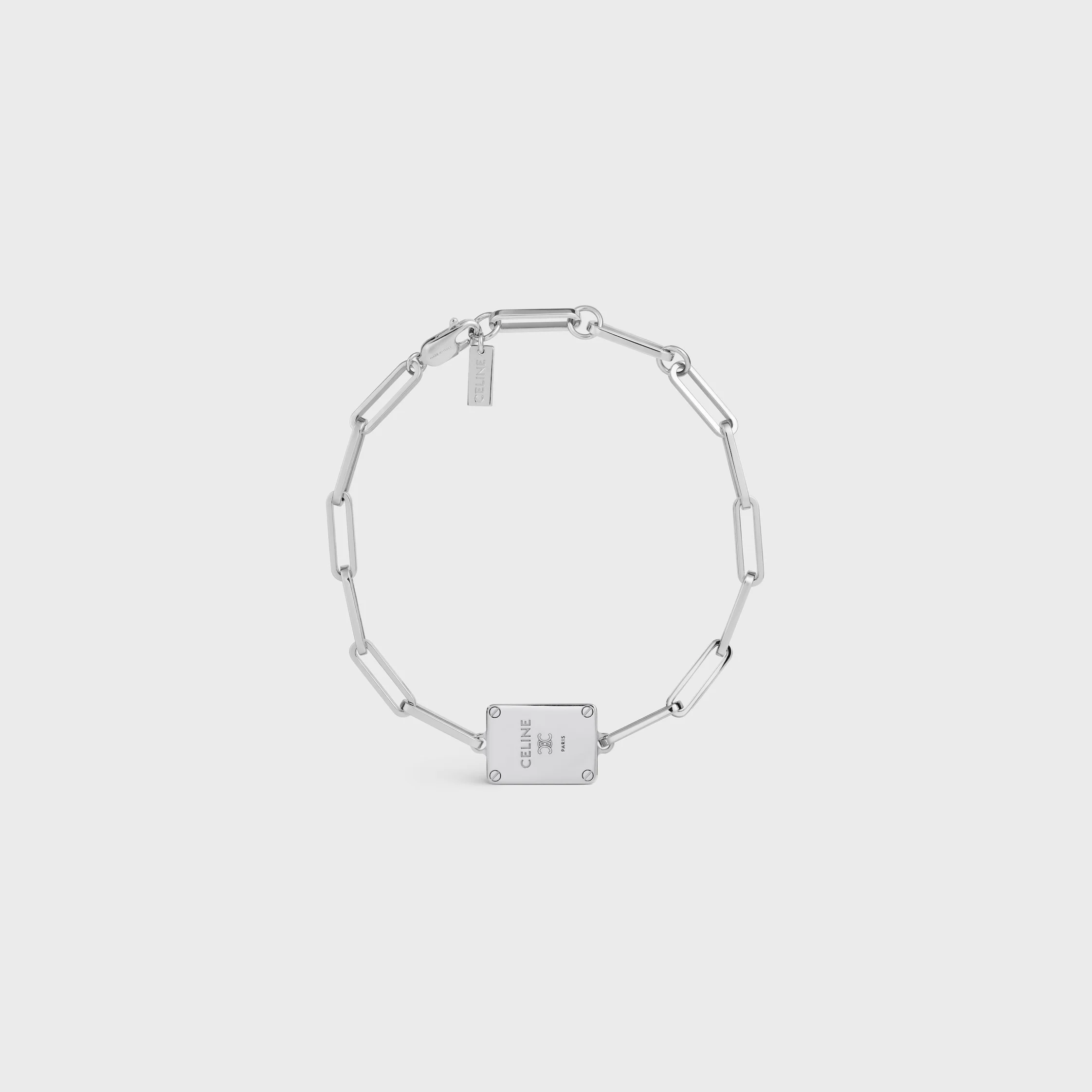 TRIOMPHE TAG BRACELET IN BRASS WITH RHODIUM FINISH - 1