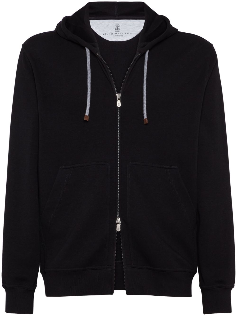 zip-front drawstring hoodie - 1