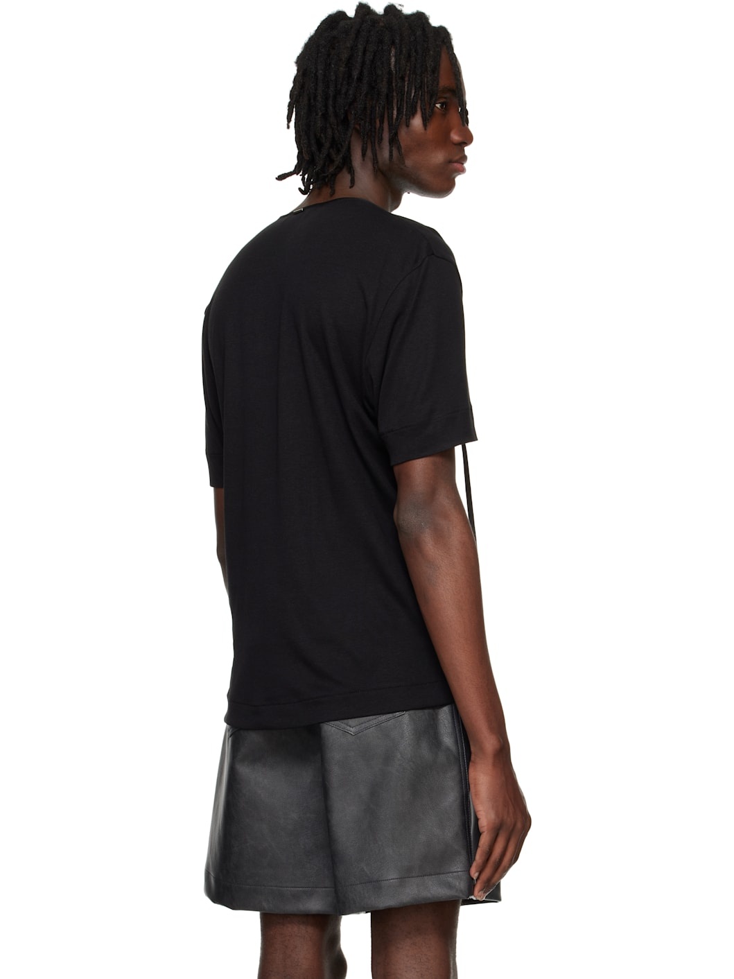 Black Satin Strap T-shirt - 3