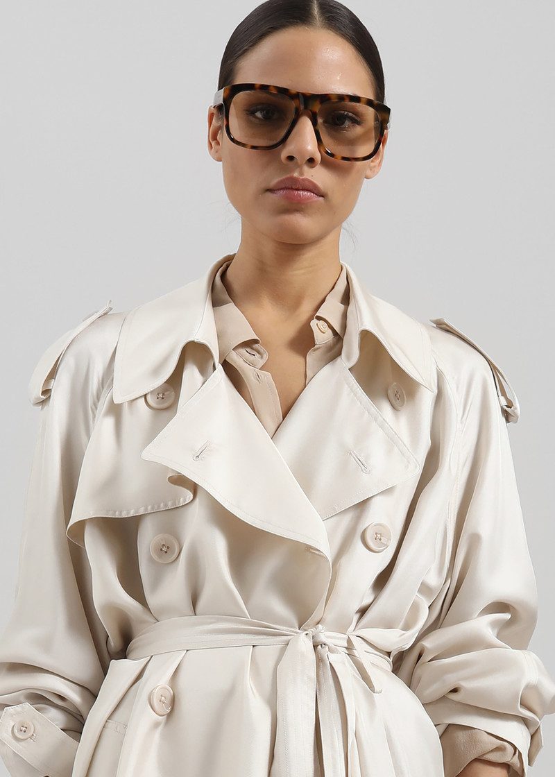 Veyron Silk Trench - Ivory 6