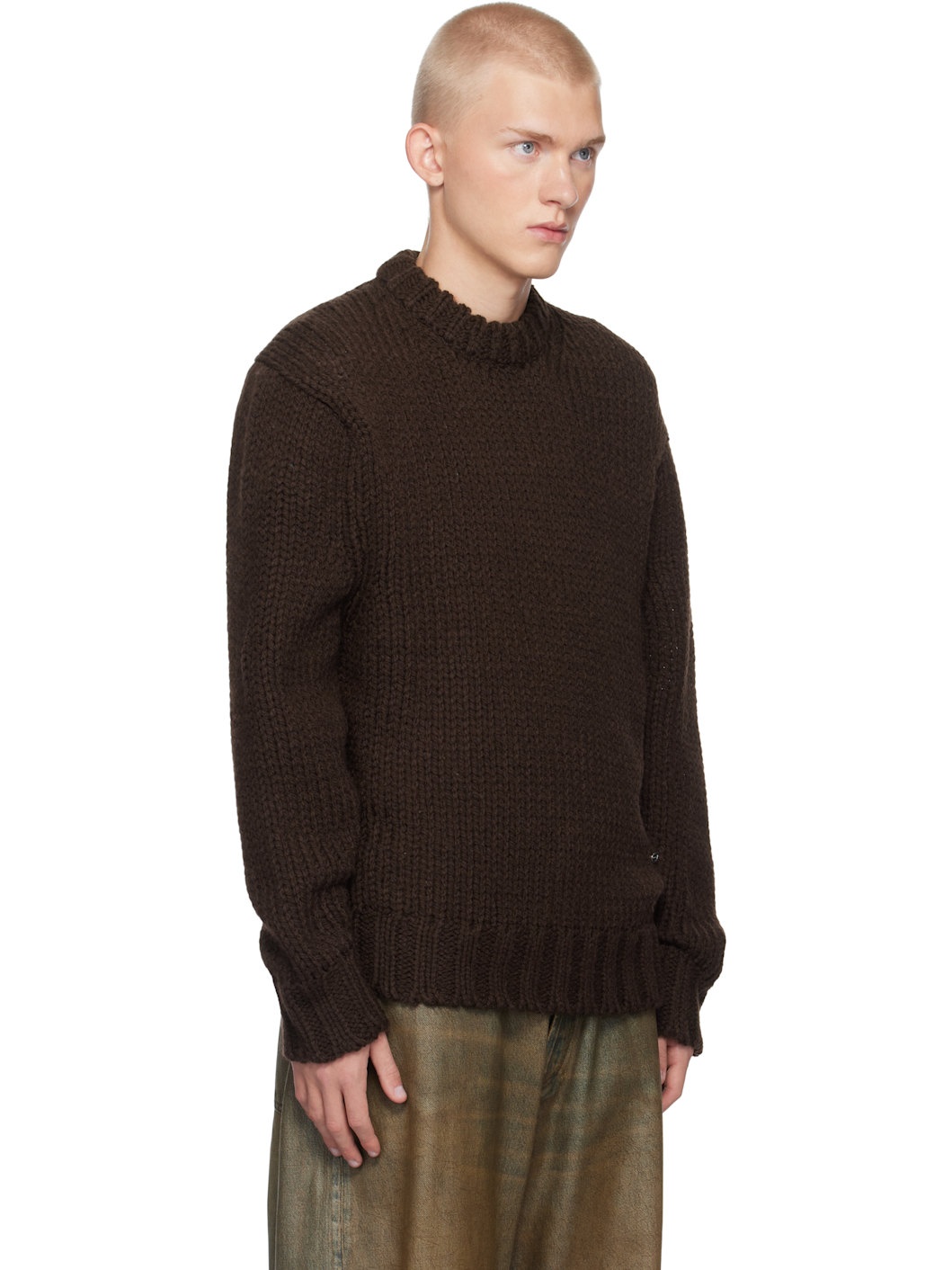 Brown Chunky Knit Sweater - 2