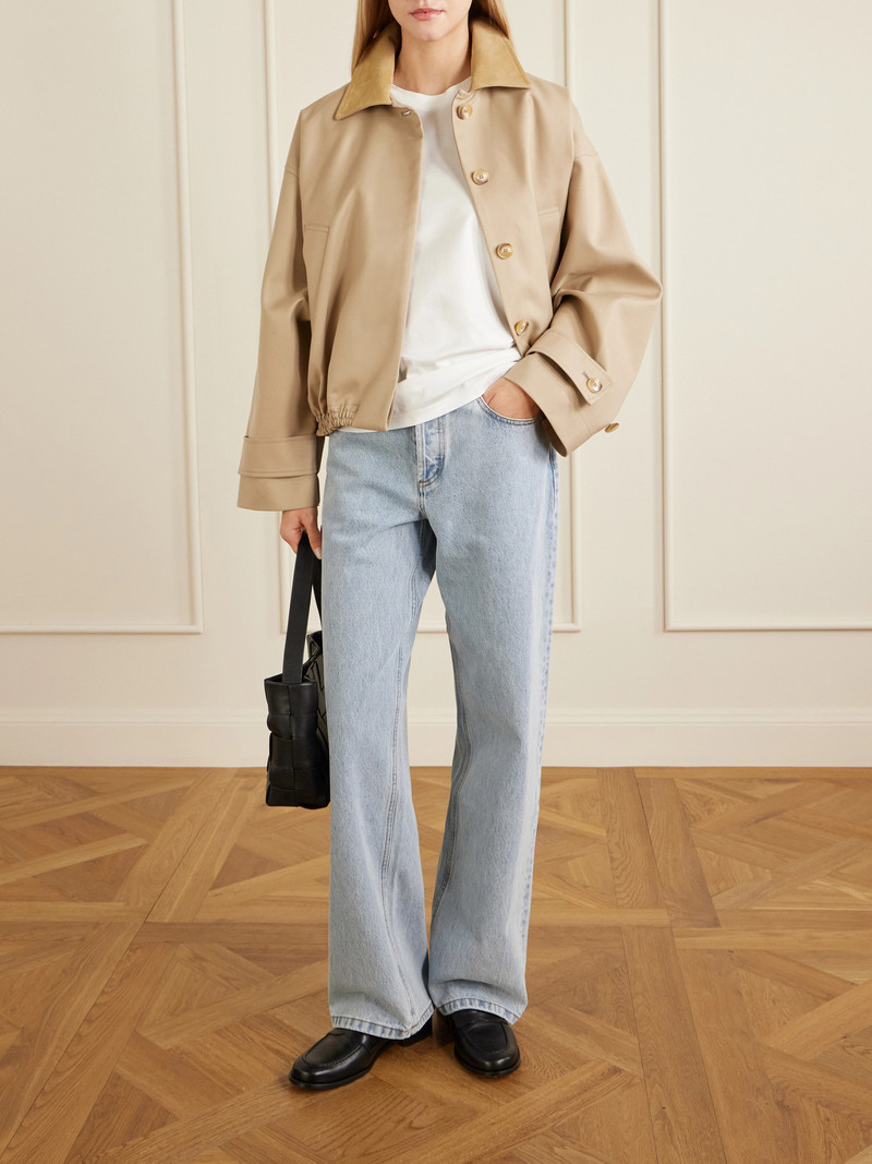 RÓHE Suede-trimmed Cotton Blouson Jacket outlook