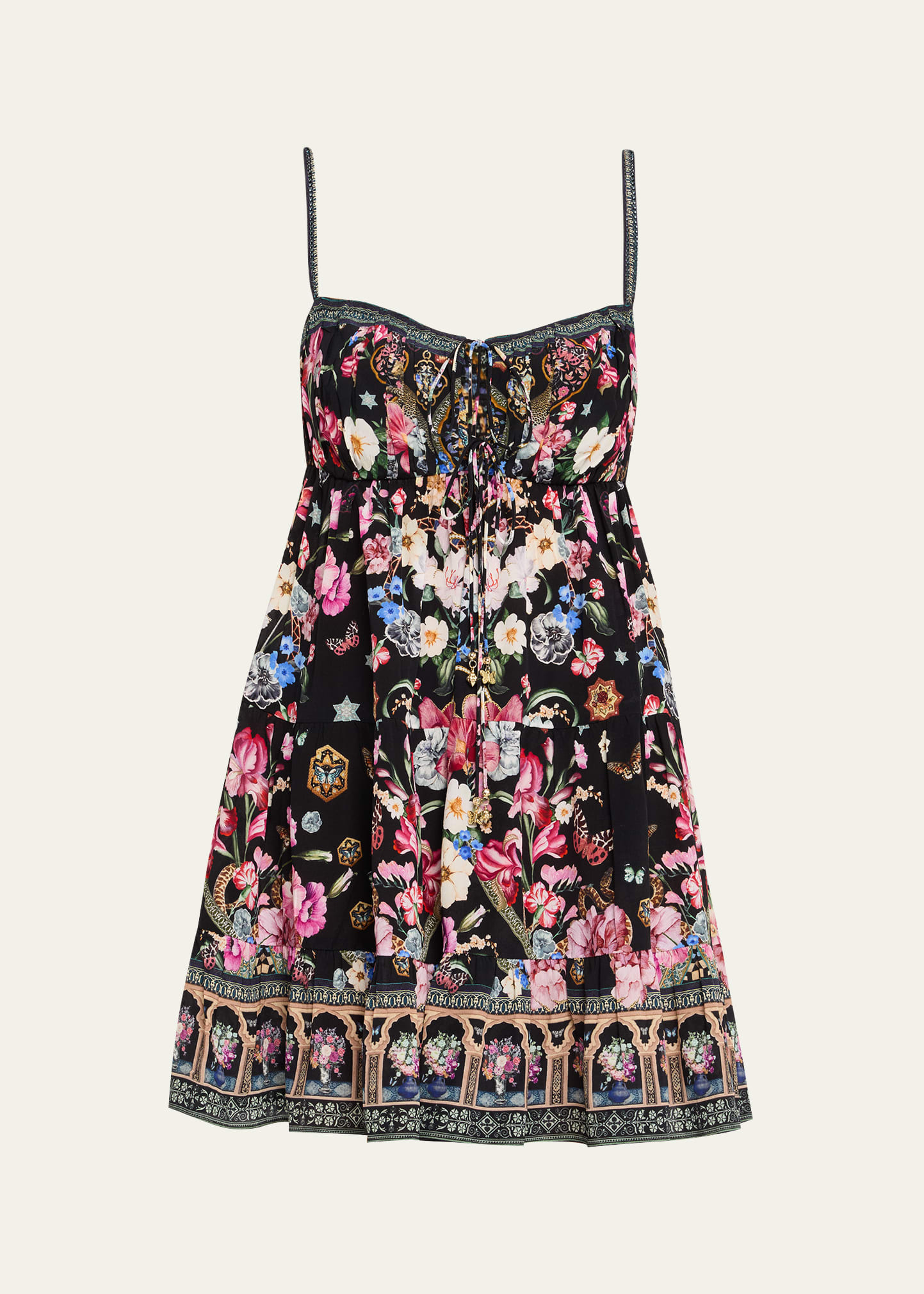 Midnight in Monserrate Gathered Bust Tiered Mini Dress - 1