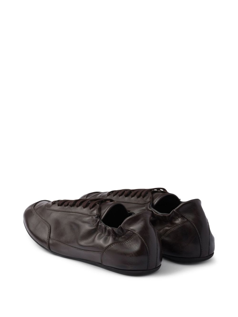 Collapse leather lace-up sneakers - 3