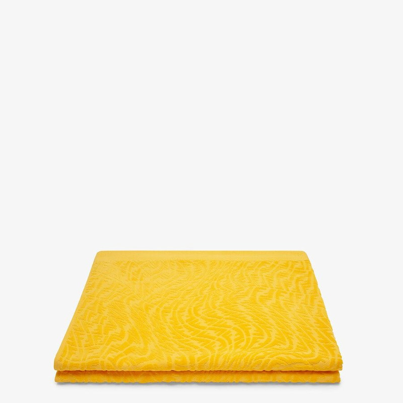 FENDI Yellow fabric beach towel outlook