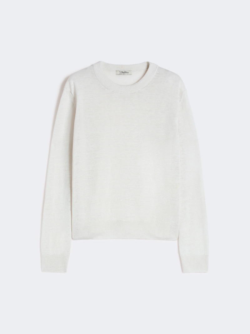 FERVORE Linen yarn crew-neck sweater - MILK 1