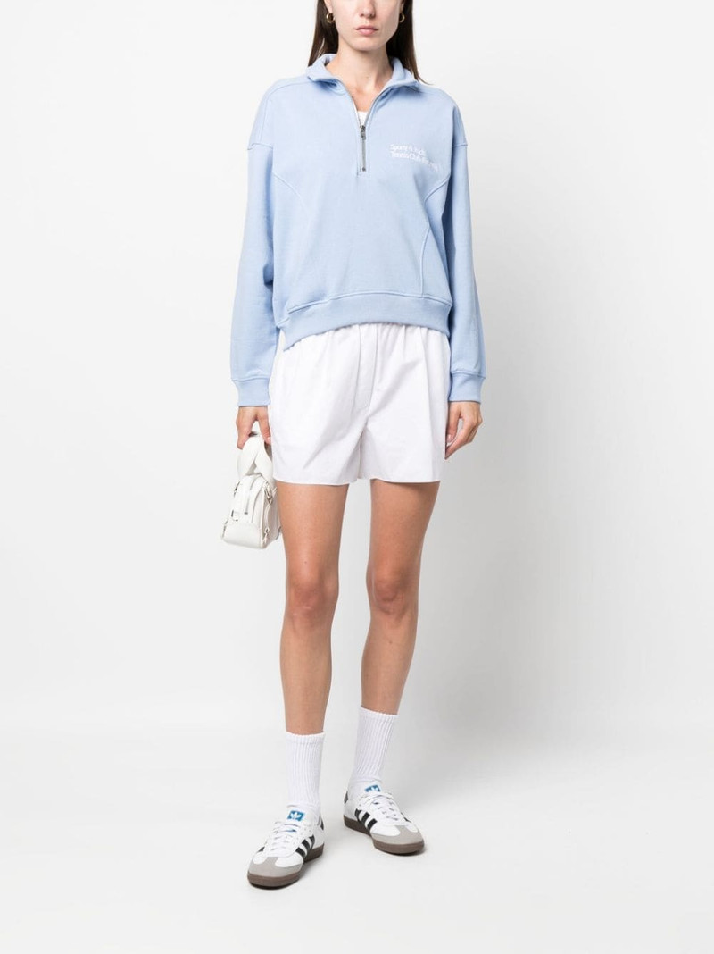 Sporty & Rich slogan-print cotton sweatshirt outlook