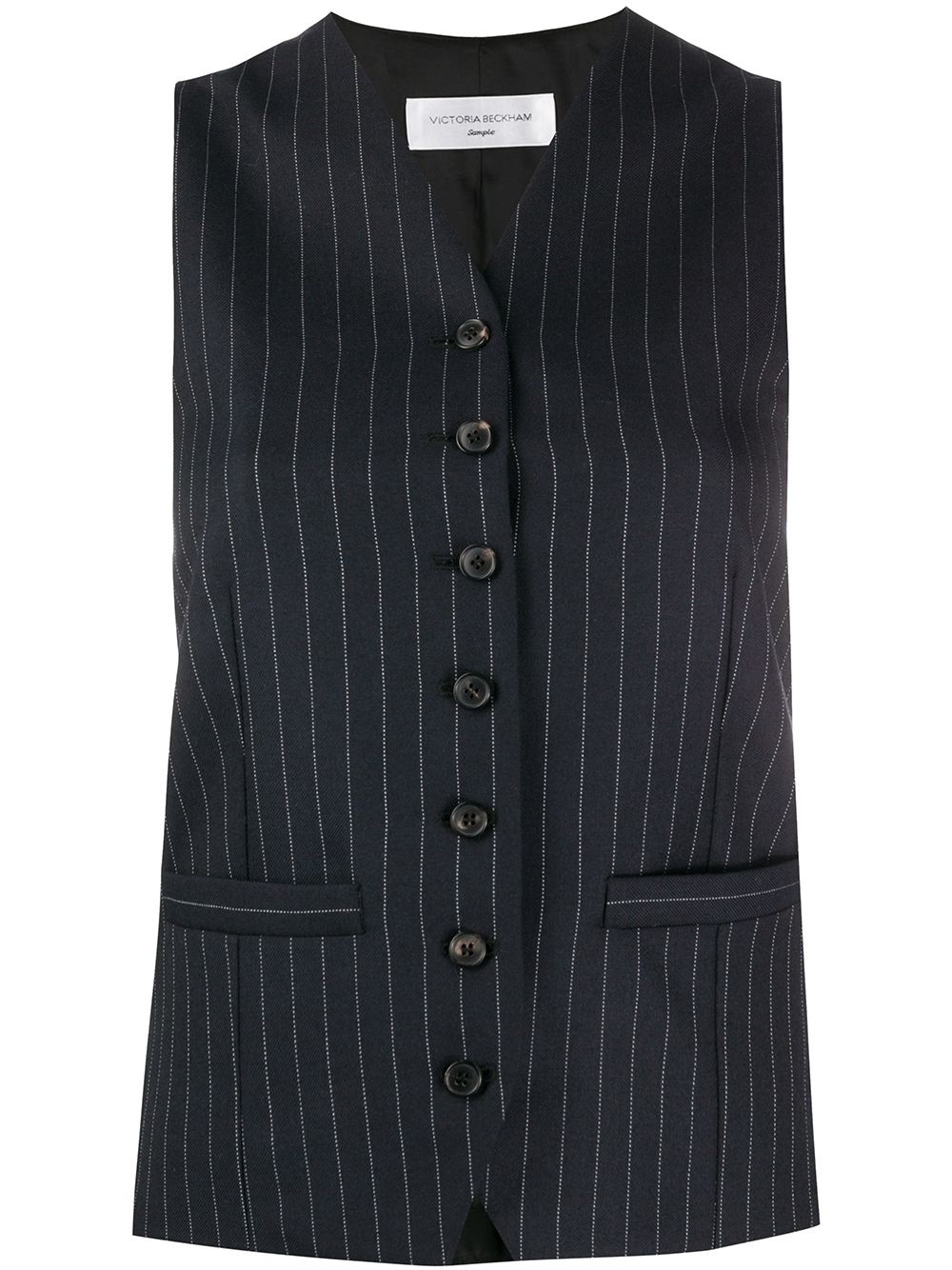 tailored pinstripe waistcoat - 1