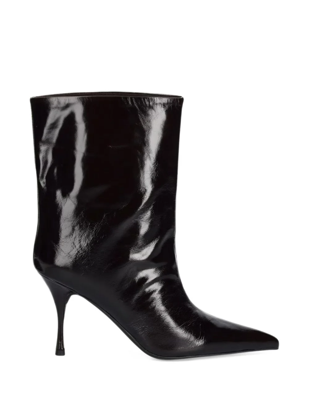 patent-finish pointed-toe ankle boots - 1