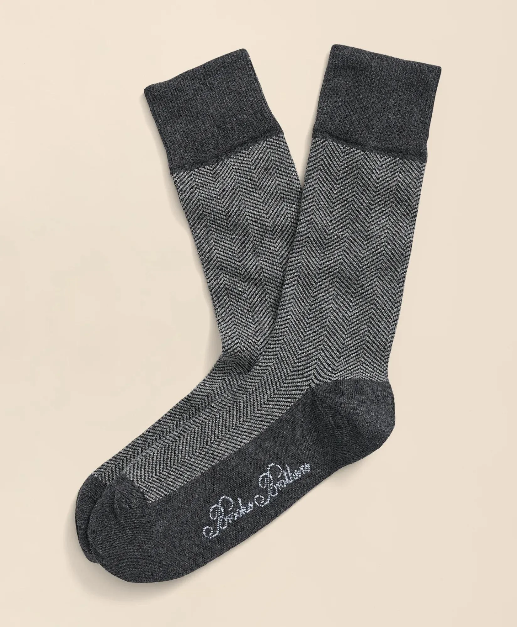 Cotton Blend Herringbone Socks - 1
