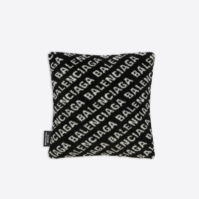 BALENCIAGA Allover Logo Cushion  in Black outlook