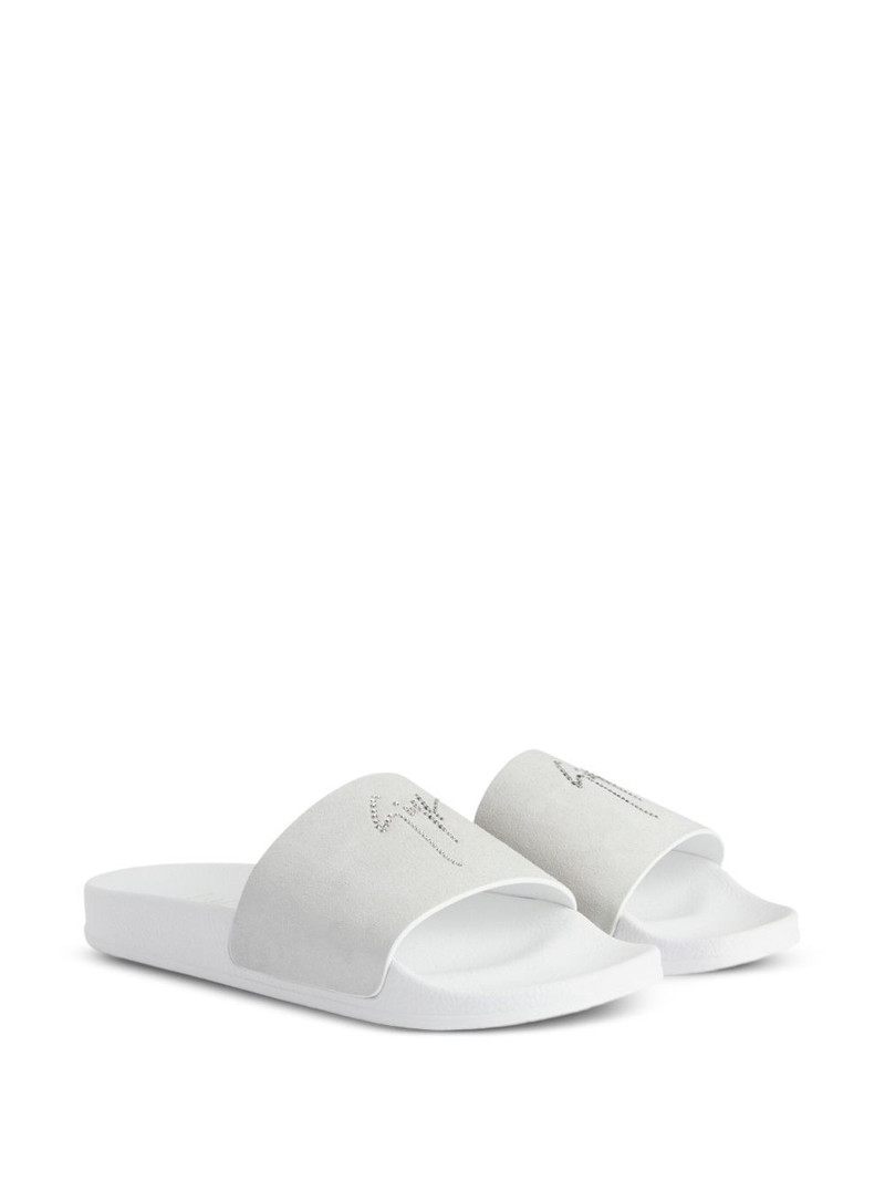 Giuseppe Zanotti embellished leather slides outlook