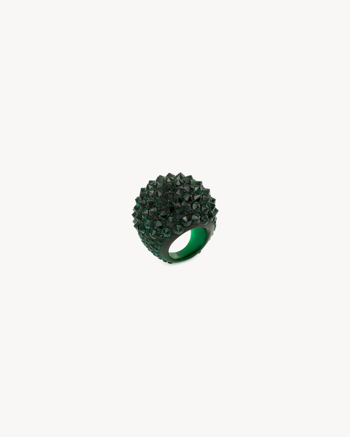 SPIKED DOME RING IN CRYSTAL AND RESIN - 1
