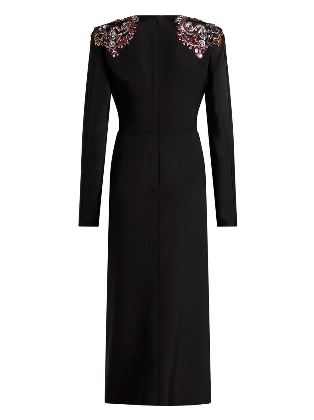 embroidered silk dress - 6