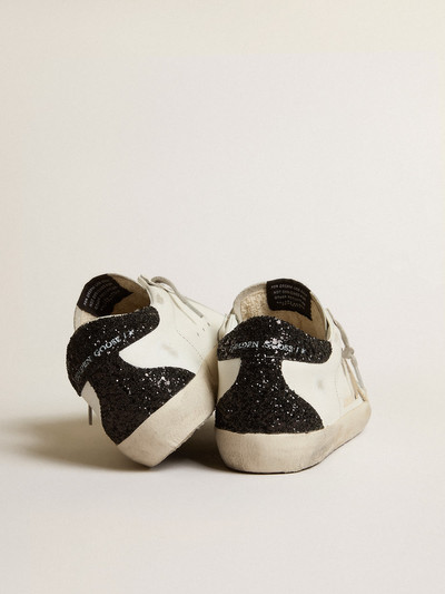 Golden Goose Super-Star with gold star and black glitter heel tab outlook