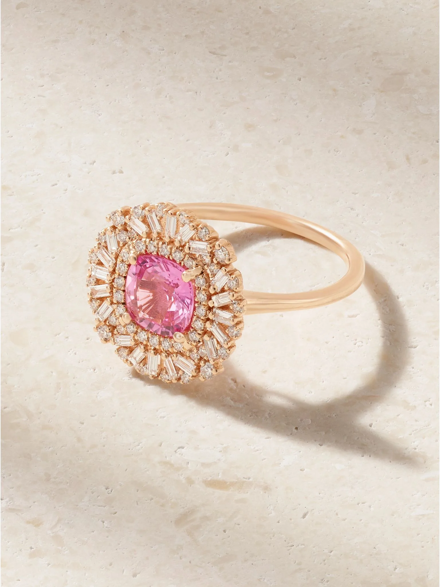 18-karat rose gold, sapphire and diamond ring Pink - 1