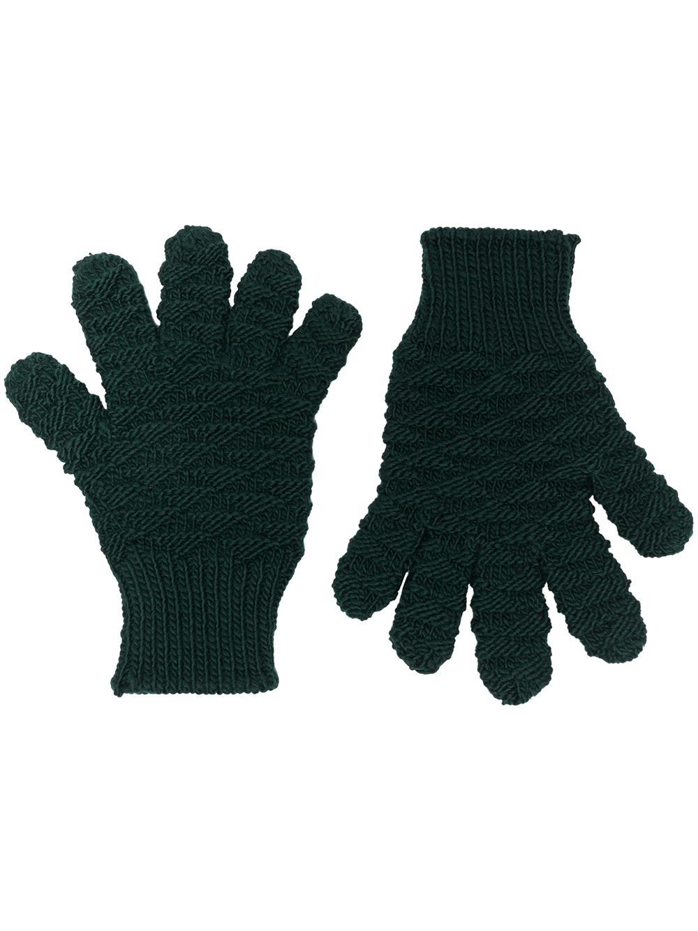 handknitted textured gloves - 1