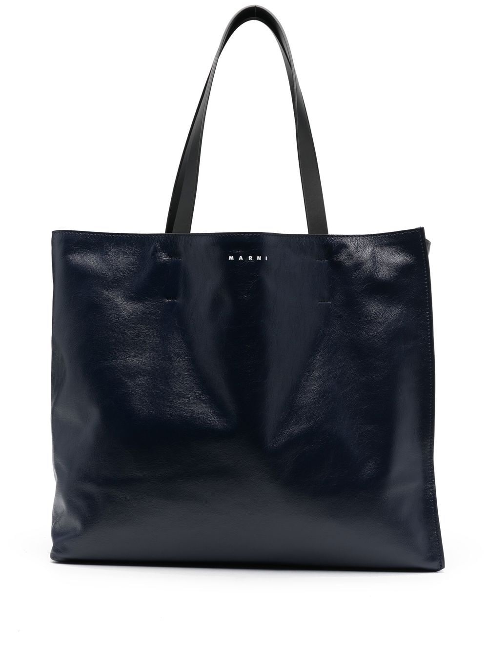 logo-print leather tote bag - 1