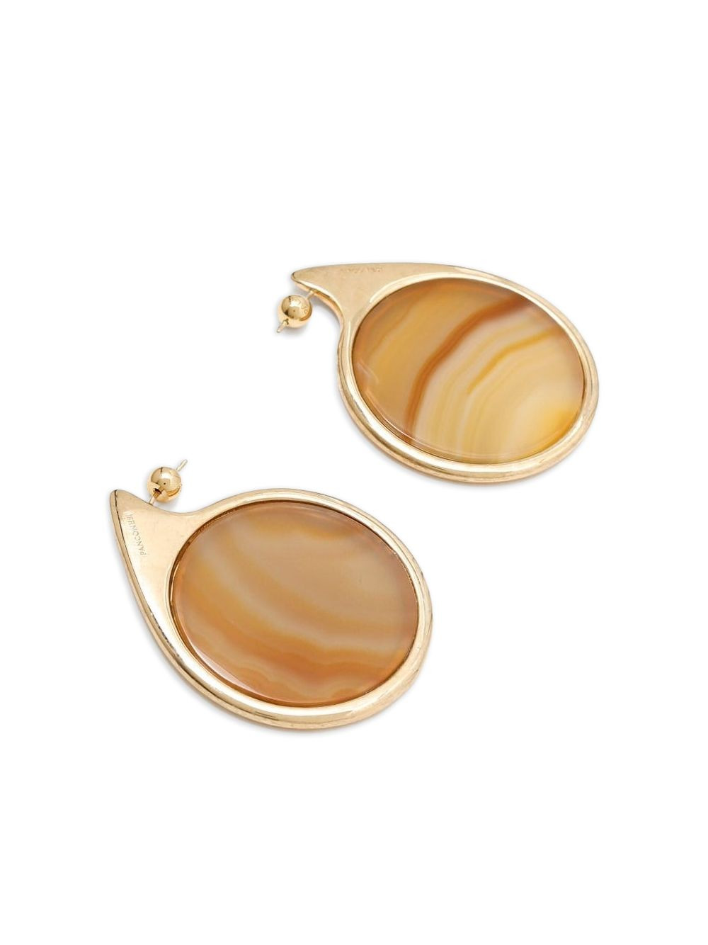 agate gold-tone earrings - 2