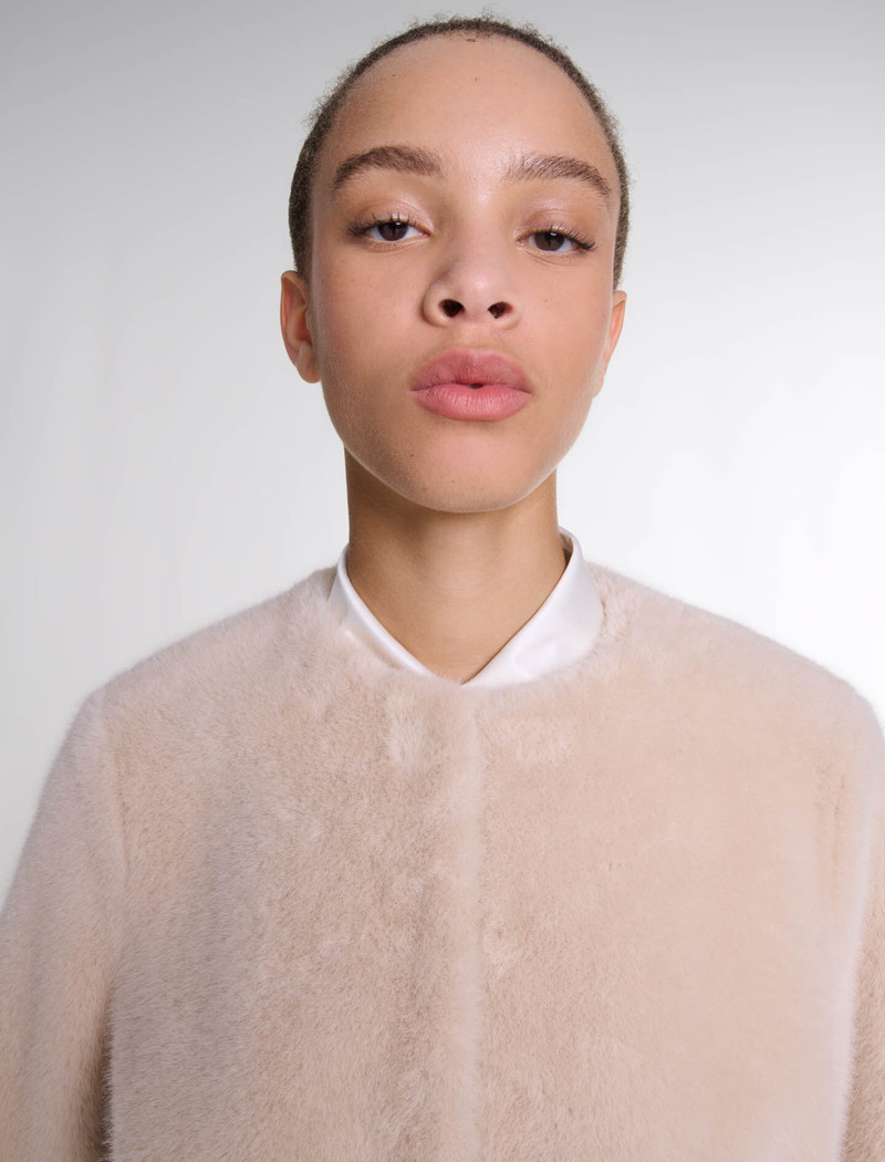 Cropped faux fur jacket 6