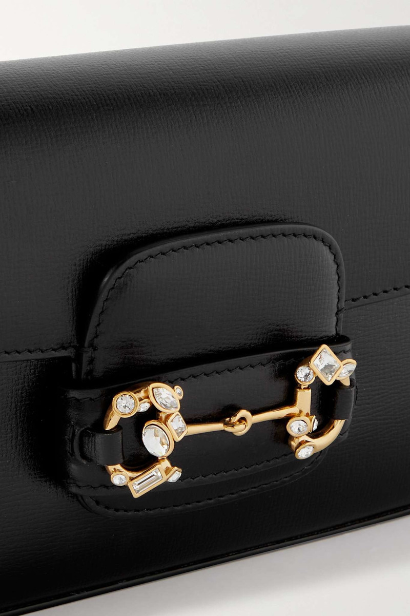 Horsebit 1955 embellished textured-leather shoulder bag 4