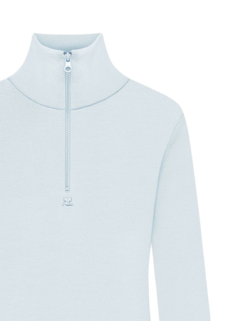 courrèges zipped mock-neck sweater outlook