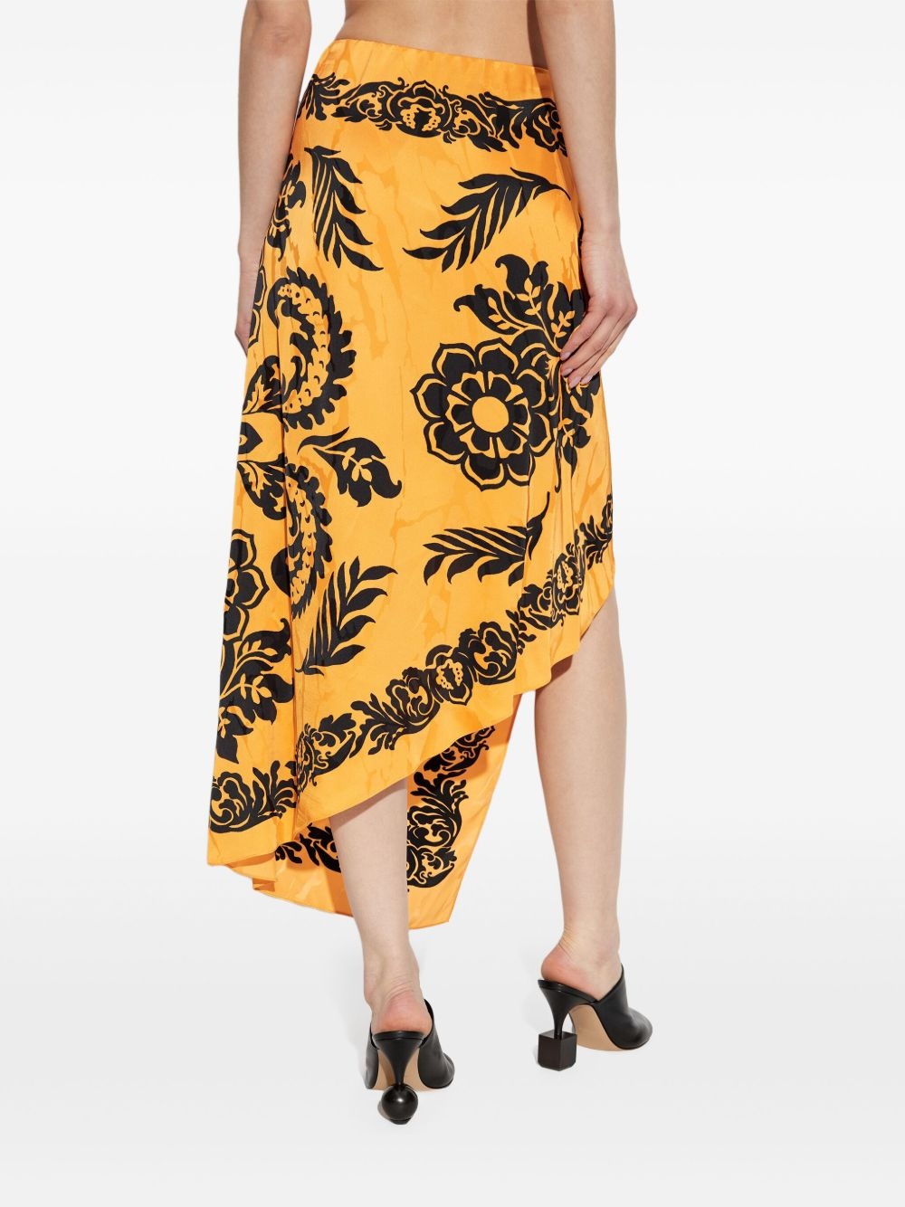 floral-print asymmetric skirt - 4