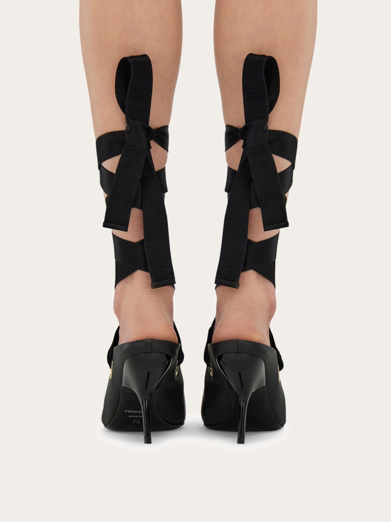 FERRAGAMO Pointed mule with ankle ribbon outlook