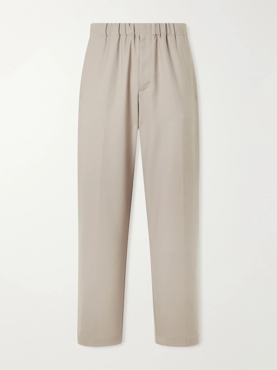 Straight-Leg Stretch-Wool Flannel Trousers - 1