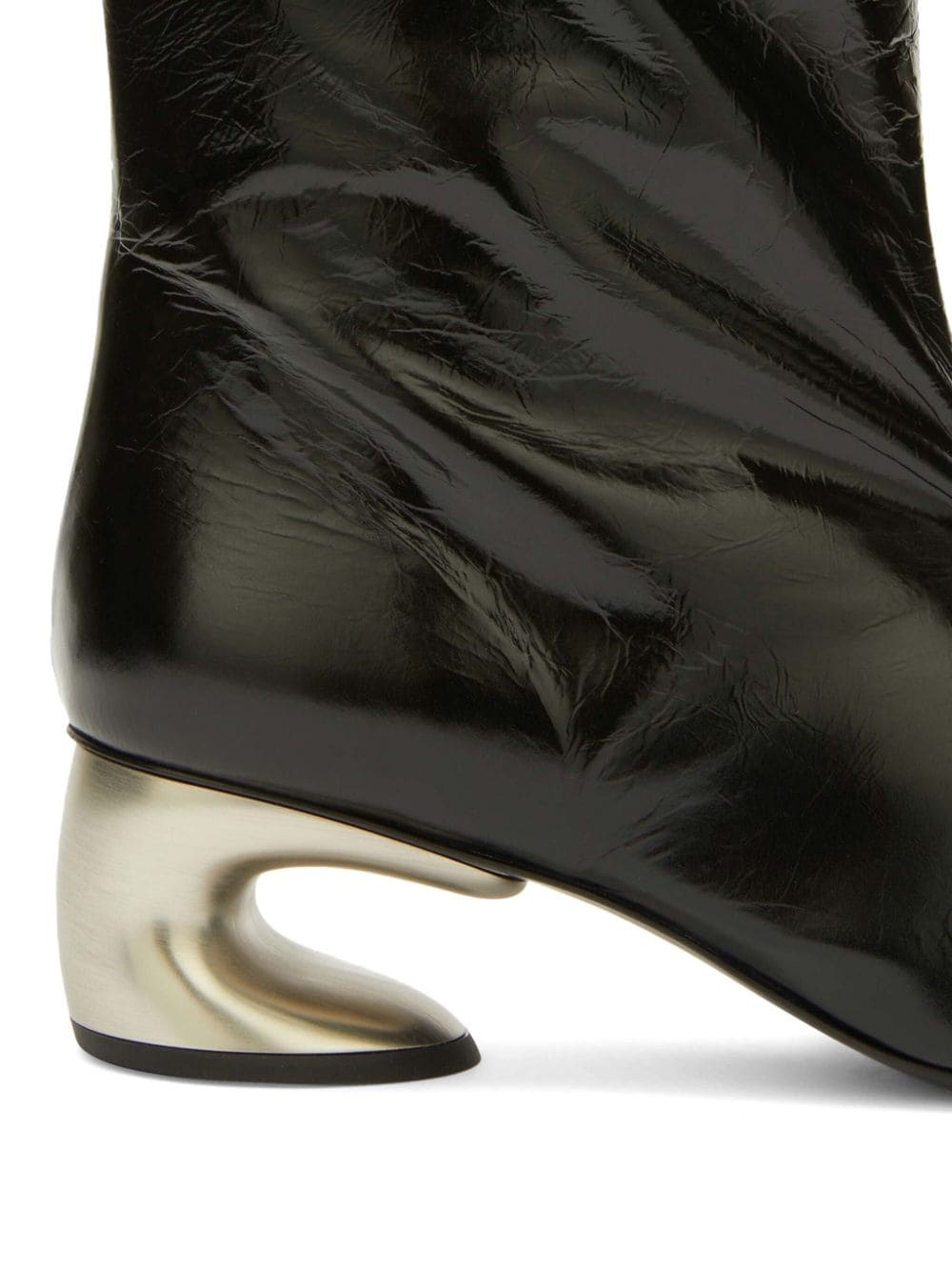 metal-heel leather knee boots - 5