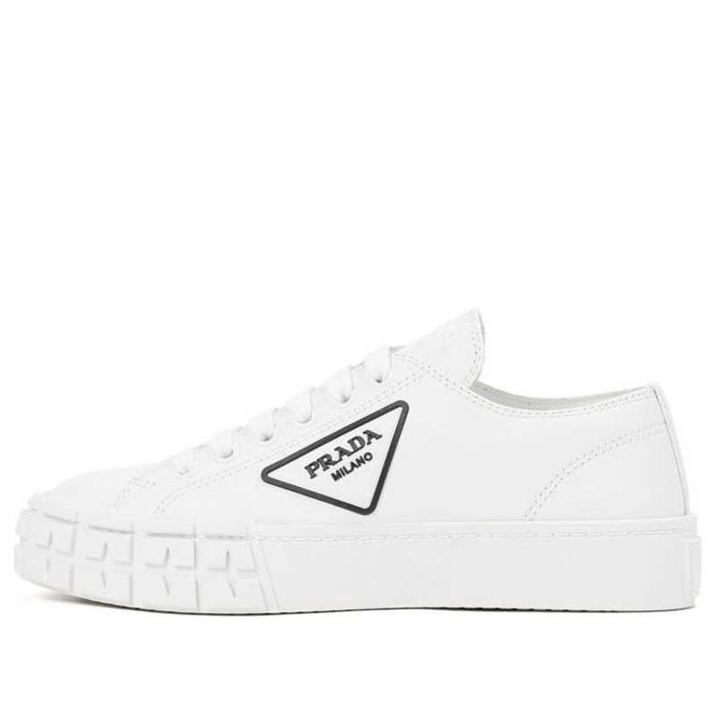 (WMNS) PRADA Downtown Brushed Leather Sneakers 'White' 1E916M_A21_F0964_F_035 - 1