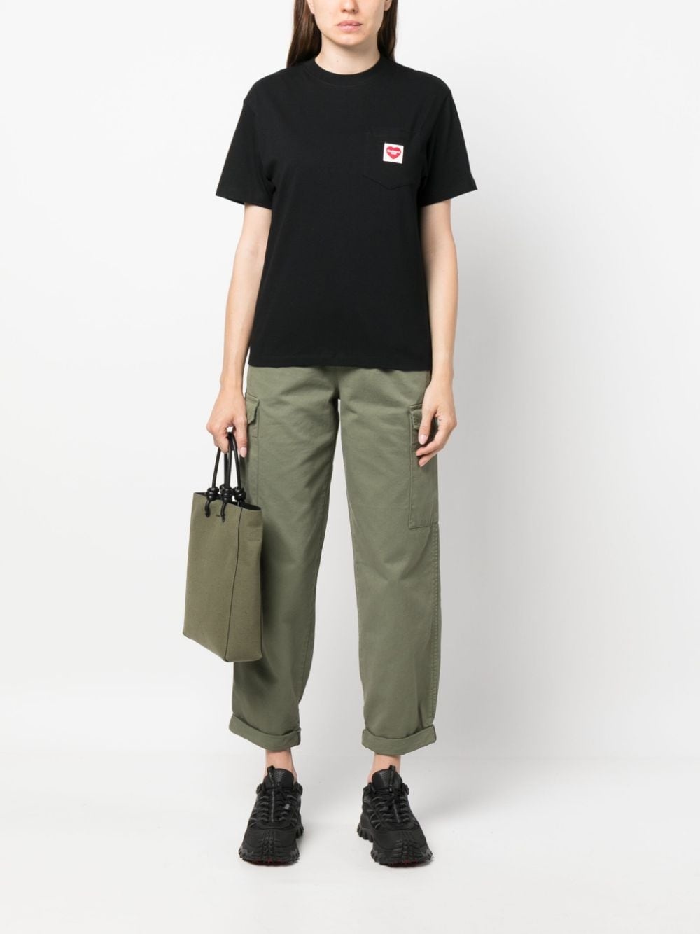 logo-patch organic cotton T-shirt - 2