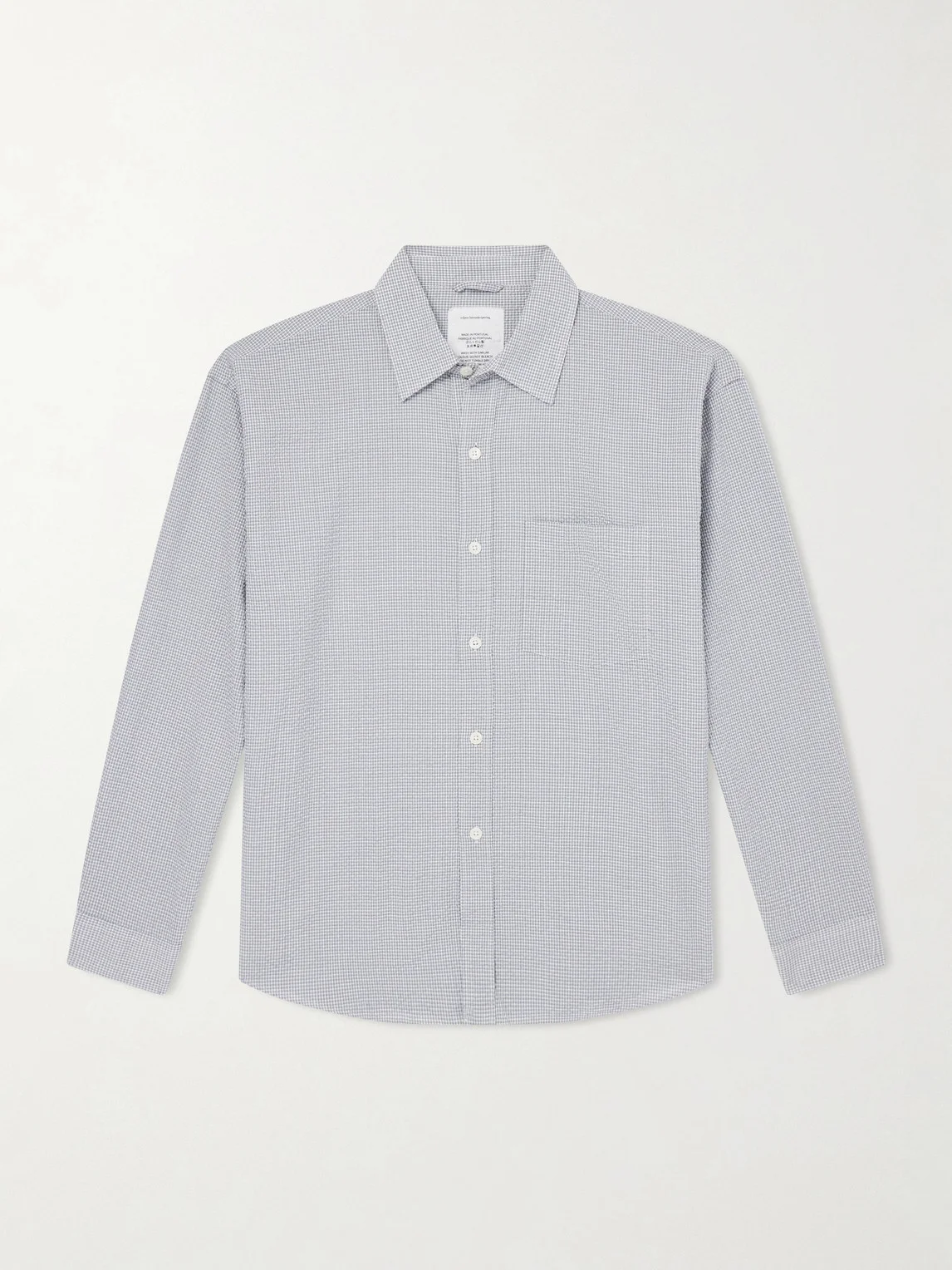 Executive Checked Cotton-Seersucker Shirt - 1