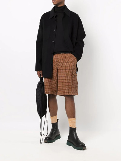 MSGM wool checked bermuda shorts outlook