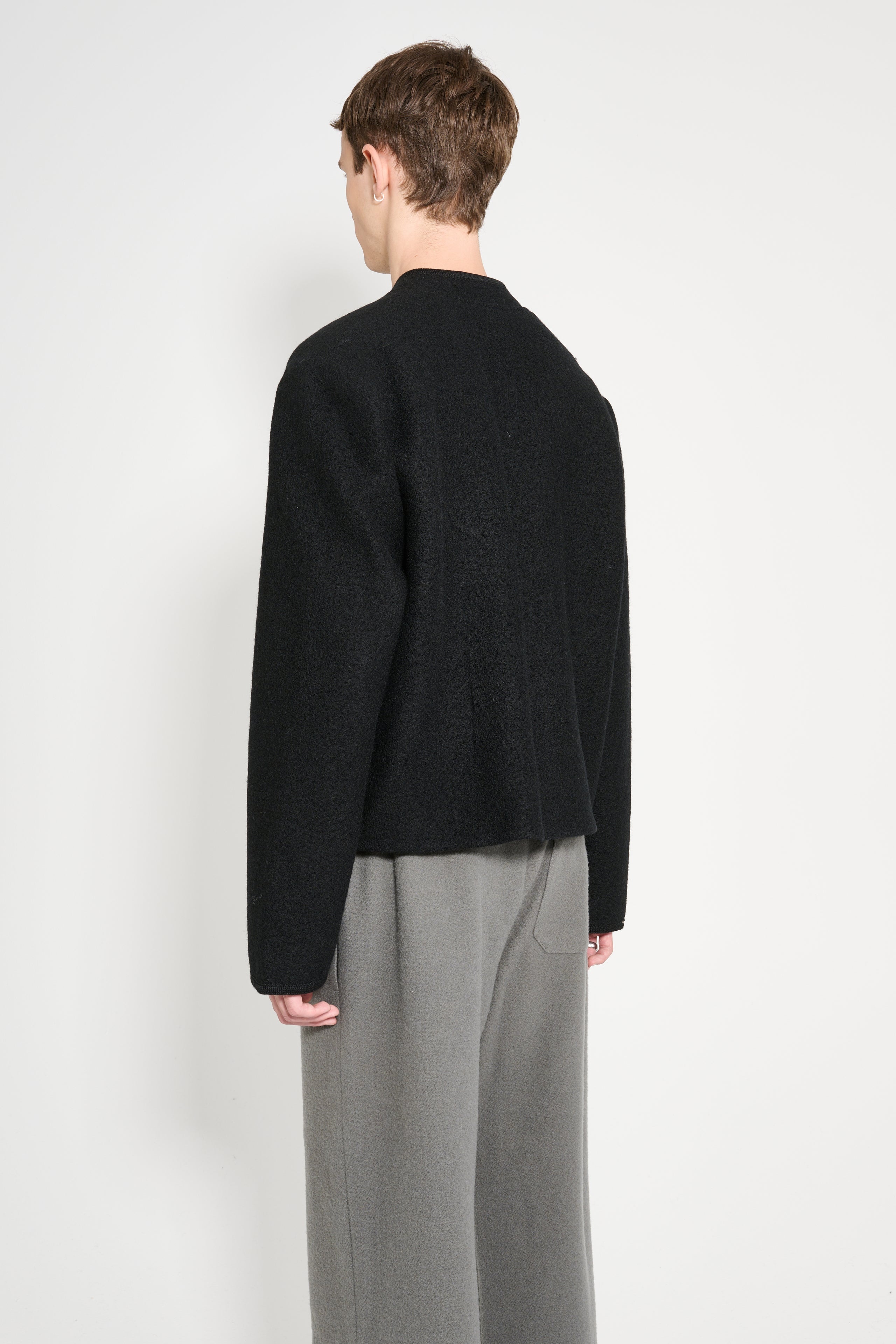 RIER WALKER JACKET CITY CROP BLACK FELTED - 5